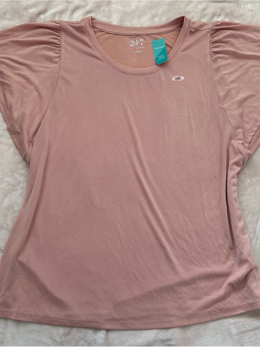 Maurice’s Women's Pink Short Sleeve Scoop Neck Top